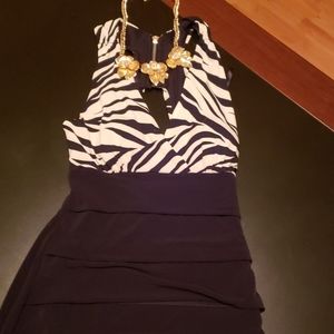 Sexy zebra and black dress